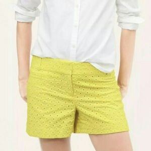 Ann Taylor Loft Yellow Eyelet Lace Riviera Shorts 4" Inseam SZ 2